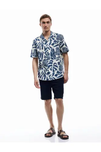 Short Sleeve Cotton Regular Fit Camp Collar Patterned - 2