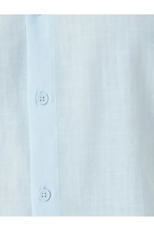 Short Sleeve Cotton Regular Fit Classic Shirt-Blue - 6