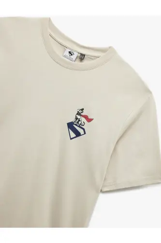 Short Sleeve Cotton Regular Fit Crew Neck Back Print - 5