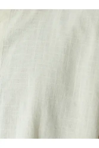 Short Sleeve Cotton Regular Fit Ecru Men's Shirt 5 - 6