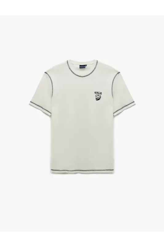 Short Sleeve Cotton Regular Fit Stitch Detail Bisic - 3
