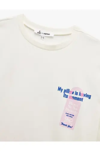 Short Sleeve Crew Neck Cotton Back Print Tee - 6