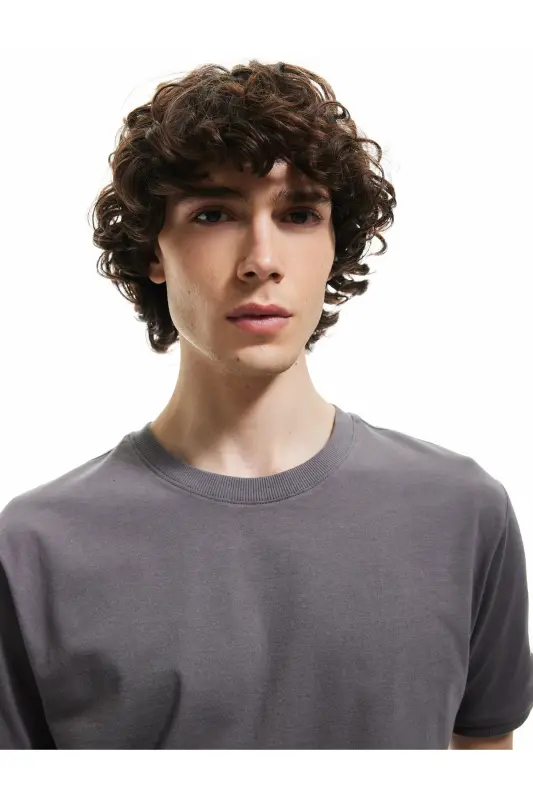 Short Sleeve Crew Neck Cotton Slim Fit Men's T-shirt - 1