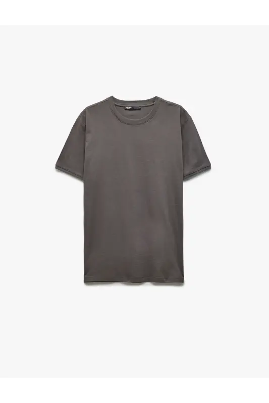 Short Sleeve Crew Neck Cotton Slim Fit Men's T-shirt - 3