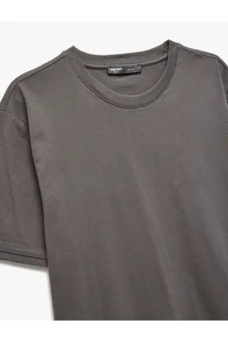Short Sleeve Crew Neck Cotton Slim Fit Men's T-shirt - 5