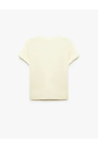 Short Sleeve Crew Neck Printed Cotton T-Shirt - 4