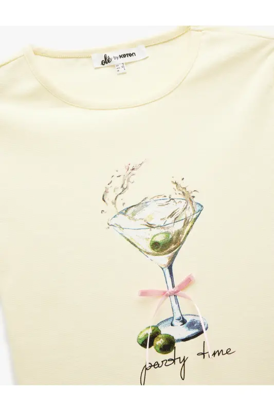 Short Sleeve Crew Neck Printed Cotton T-Shirt - 5