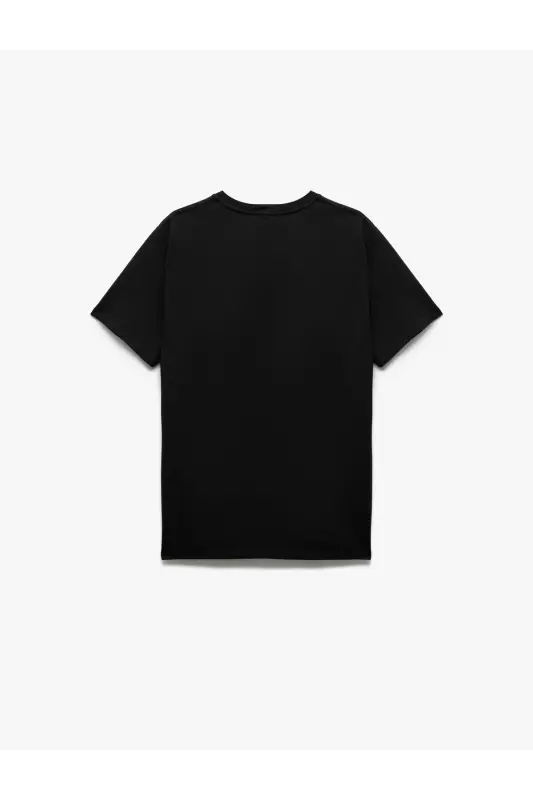 Short Sleeve Crew Neck Printed Oversize Sports T-Shirt - 4