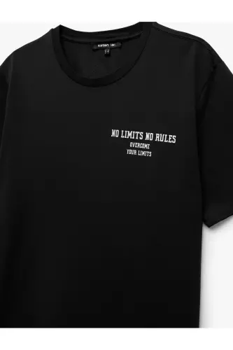 Short Sleeve Crew Neck Printed Oversize Sports T-Shirt - 5