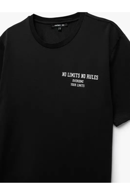 Short Sleeve Crew Neck Printed Oversize Sports T-Shirt - 5