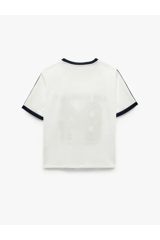 Short Sleeve Crew Neck Striped Relaxed Fit Print - 4