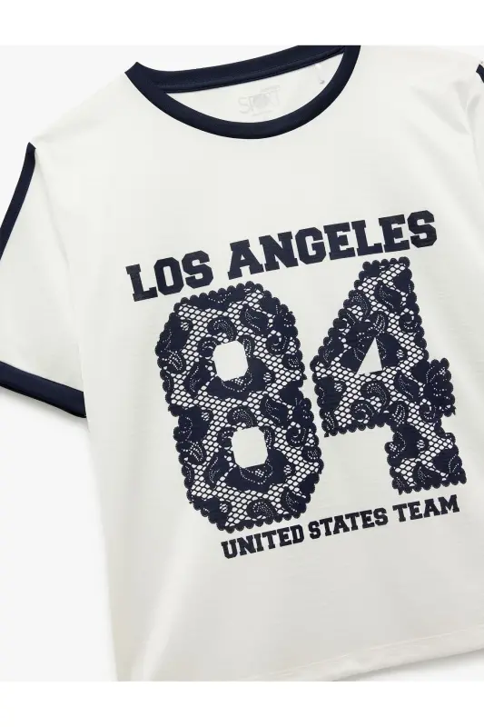 Short Sleeve Crew Neck Striped Relaxed Fit Print - 5