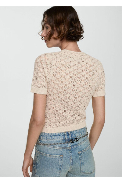 Short sleeve holey sweater - 4