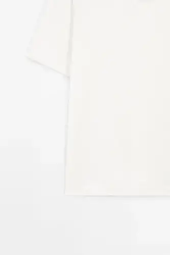 Short-sleeve linen-cotton blend t-shirt-CREAM - MASSIMO DUTTI (1)