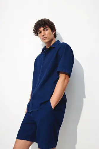 Short Sleeve Navy Shirt 0211281-18790 - 1