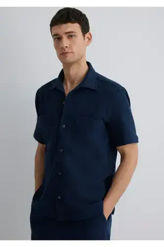 Short Sleeve Navy Shirt Loose Fit - MAVI (1)