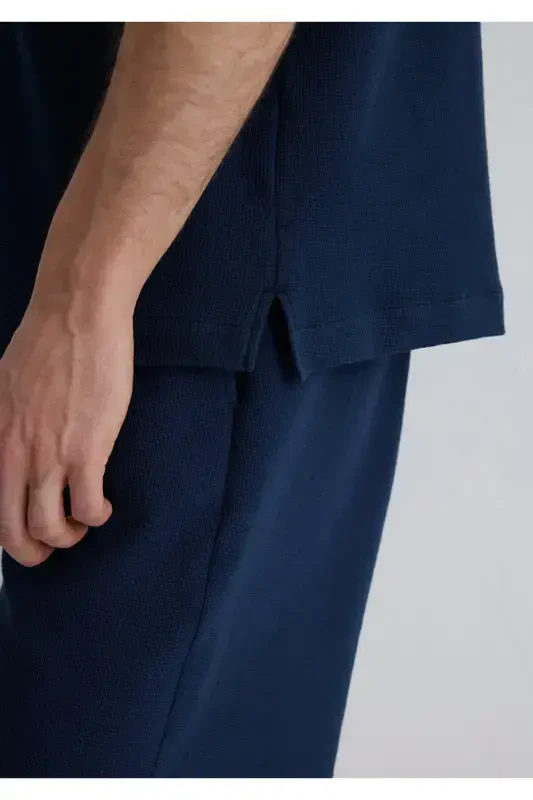 Short Sleeve Navy Shirt Loose Fit - 6