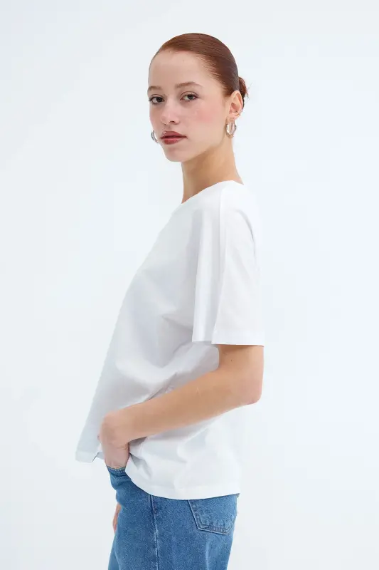 Short Sleeve Oversize Basic T-shirt P0730-j6j7y4 - 4
