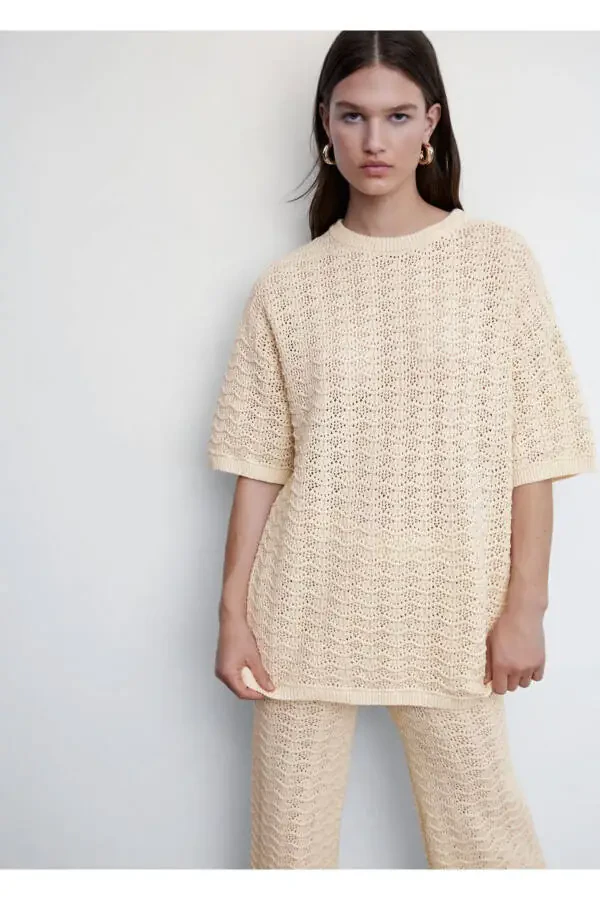 Short Sleeve Oversized Sweater - 7