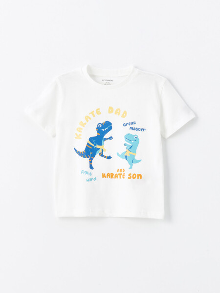 Short Sleeve Printed Baby Boy T-Shirt with Crew Neck - 3