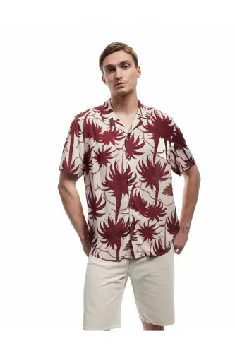 Short Sleeve Regular Fit Camp Collar Viscose Palm - 3