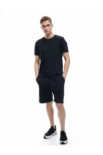 Short Sleeve Regular Fit Crew Neck Basic Sports Tee - 1