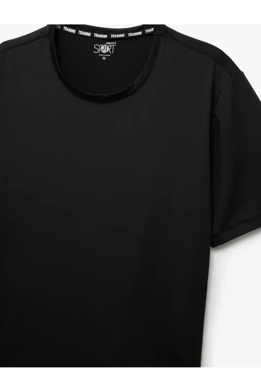 Short Sleeve Regular Fit Crew Neck Basic Sports Tee - 5