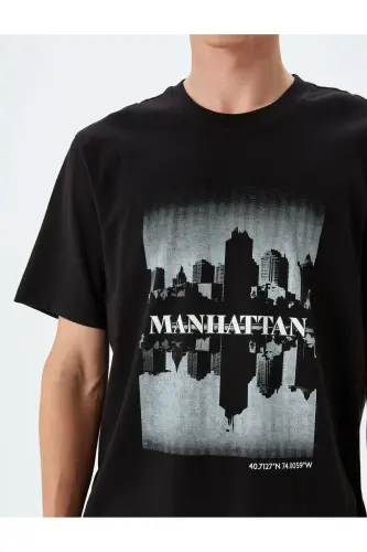Short Sleeve Regular Fit Crew Neck Cotton Photo - 5