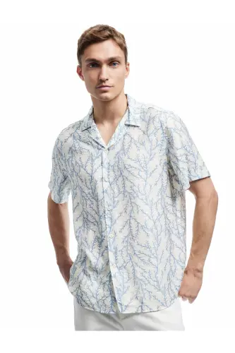 Short Sleeve Regular Fit Turn-Down Collar Viscose Buttoned - KOTON (1)