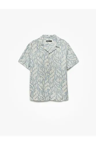 Short Sleeve Regular Fit Turn-Down Collar Viscose Buttoned - 3