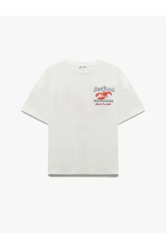 Short Sleeve Relaxed Fit Cotton Crew Neck Back - 1