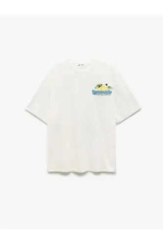 Short Sleeve Relaxed Fit Cotton Crew Neck Back - 1