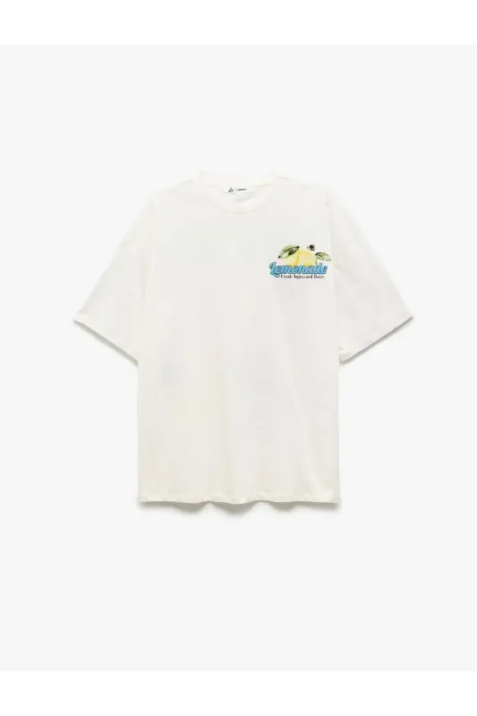 Short Sleeve Relaxed Fit Cotton Crew Neck Back - KOTON