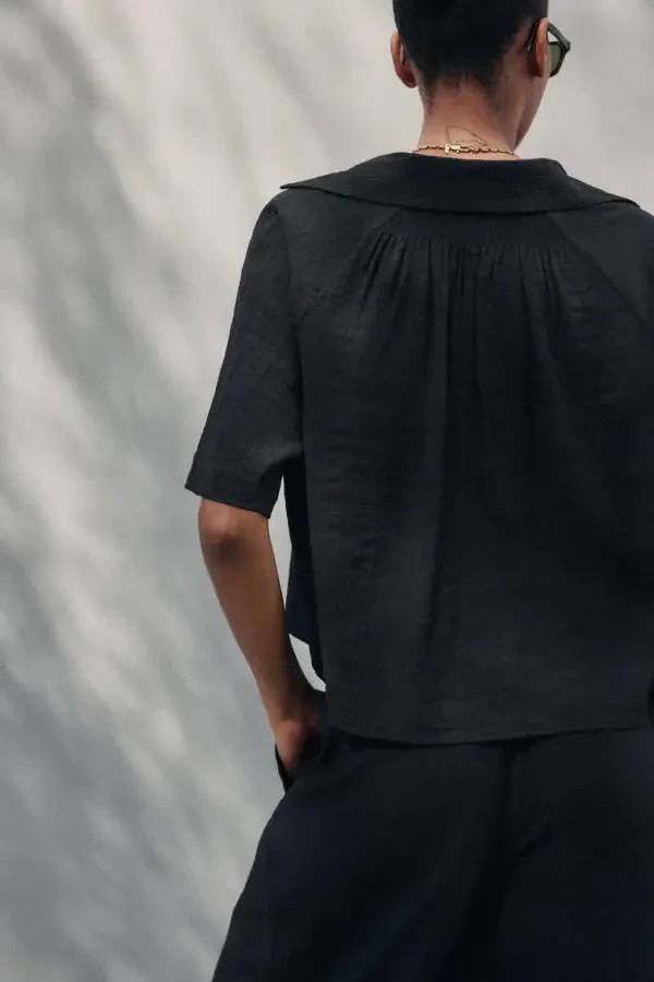 SHORT SLEEVE SHIRT-Black - 5