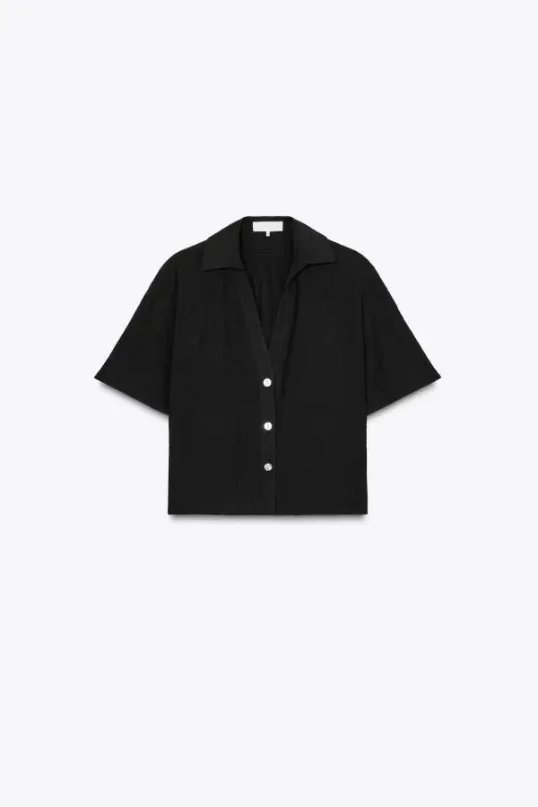 SHORT SLEEVE SHIRT-Black - 6