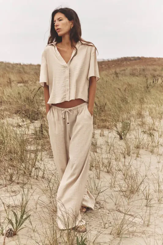 SHORT SLEEVE SHIRT-Sand - 1