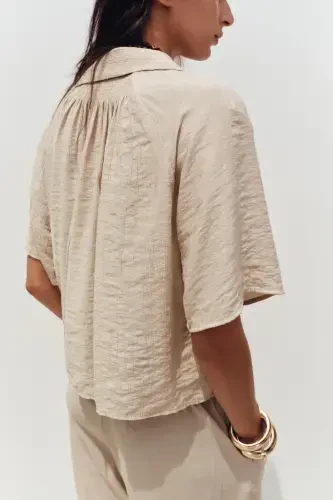 SHORT SLEEVE SHIRT-Sand - 4