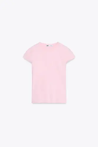 SHORT SLEEVE SLIM FIT T-SHIRT-Pink - 4