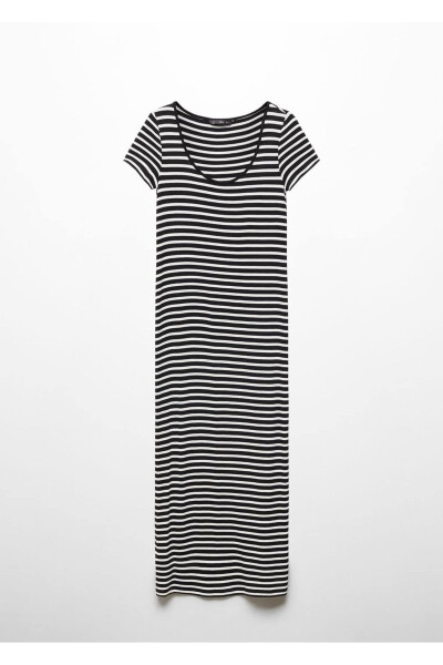 Short Sleeve Striped Dress - 3
