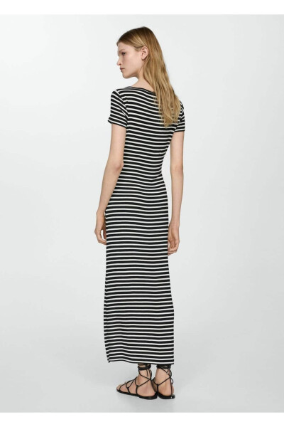 Short Sleeve Striped Dress - 4