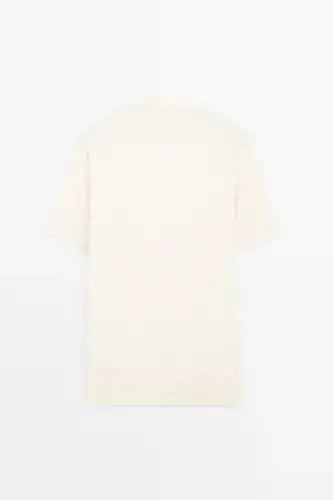 Short sleeve textured knit polo shirt-Cream - 8
