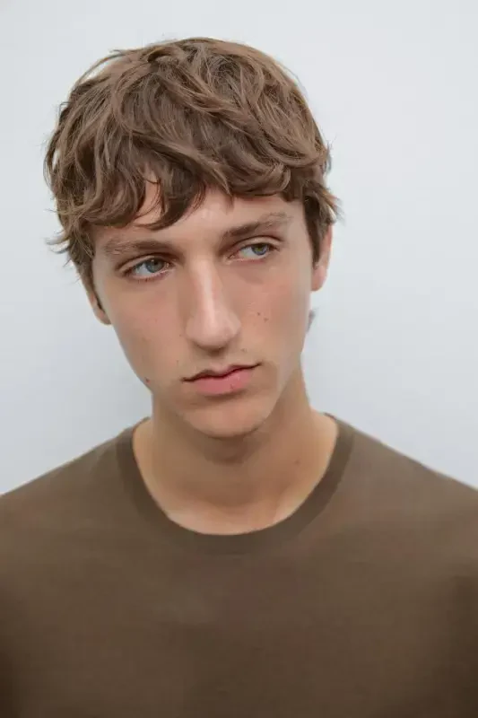 Short sleeve wool knit t-shirt-KHAKI - 4