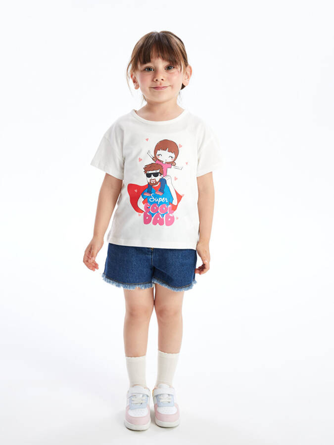 Short-Sleeved Baby Girl T-Shirt with Bicycle Print and Crew Neck - 6