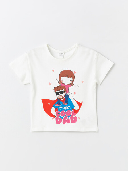 Short-Sleeved Baby Girl T-Shirt with Bicycle Print and Crew Neck - 7