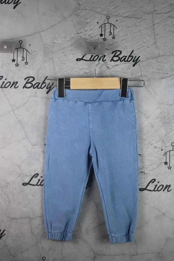 Short-Sleeved Button-Up Shirt with Bear Print and Soft Lycra Denim Pants 6-18 Months Boy Baby Set - 4