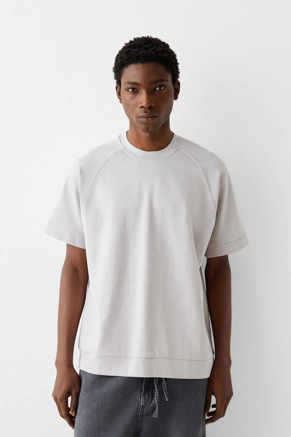 Short-sleeved interlock square neck t-shirt - 1