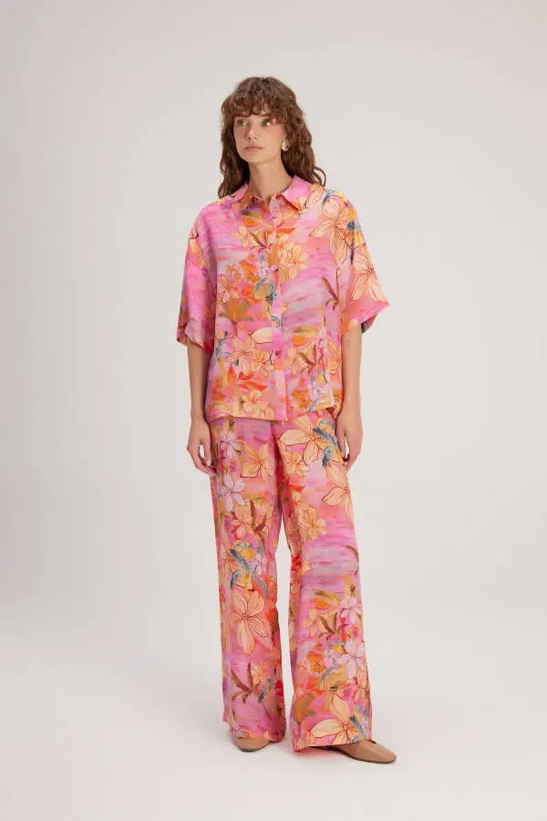 Short Sleeved Patterned Shirt - 3