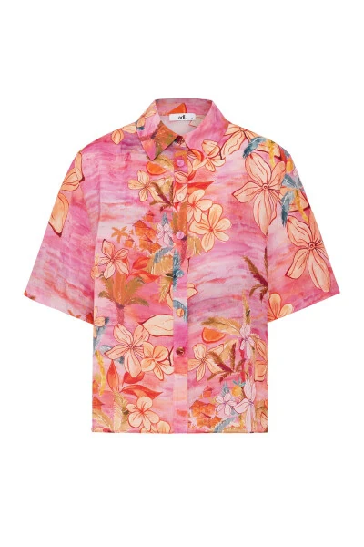 Short Sleeved Patterned Shirt - 6