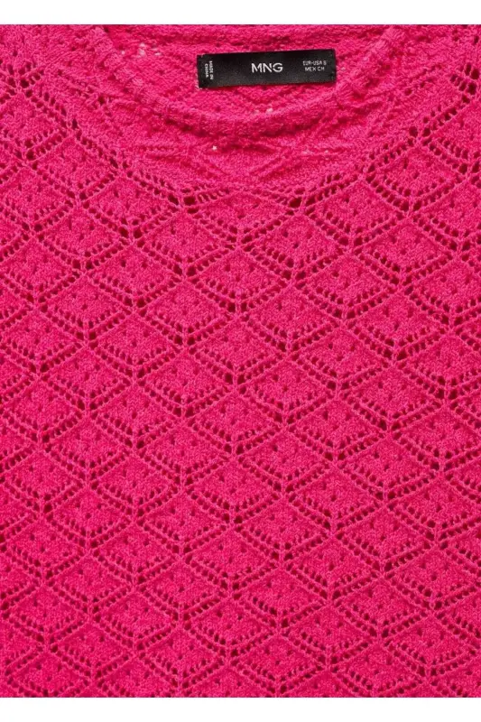 Short-sleeved perforated sweater - 2