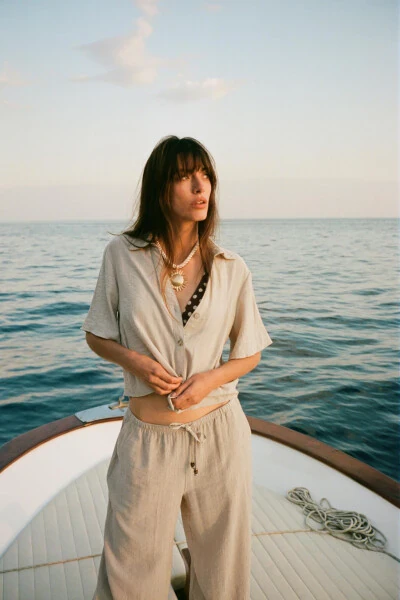 SHORT-SLEEVED SHIRT-Sand - 3